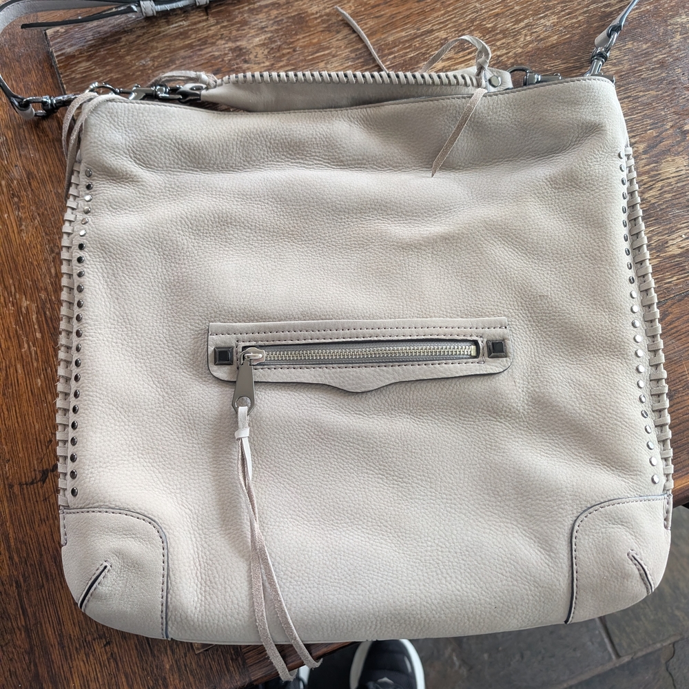 Rebecca Minkoff Cream Leather Hobo/Crossbody Bag